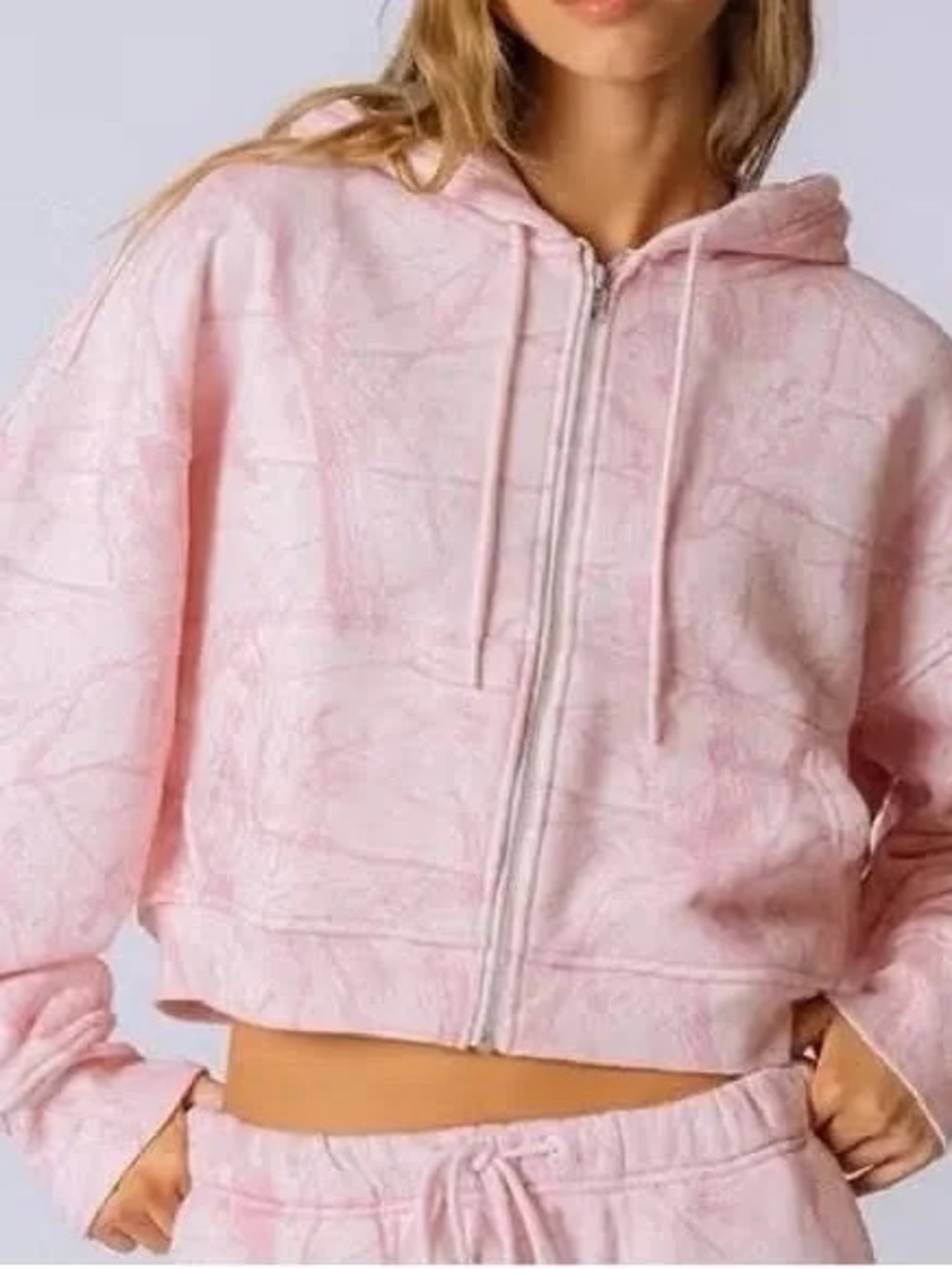 Dairy Boy Cropped pink camo zip